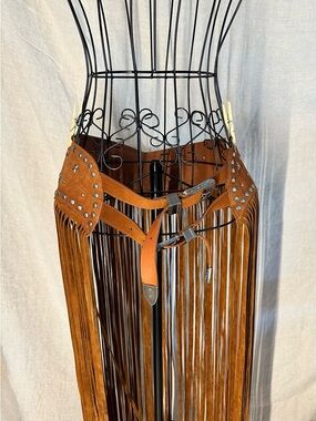 Lucky & Blessed Western Boho Leather Fringe Skirt Belt